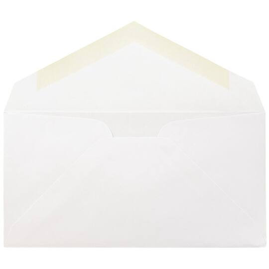 JAM Paper 3.875" x 7.5" Bright White Wove Monarch Strathmore Invitation Envelopes, 50ct.